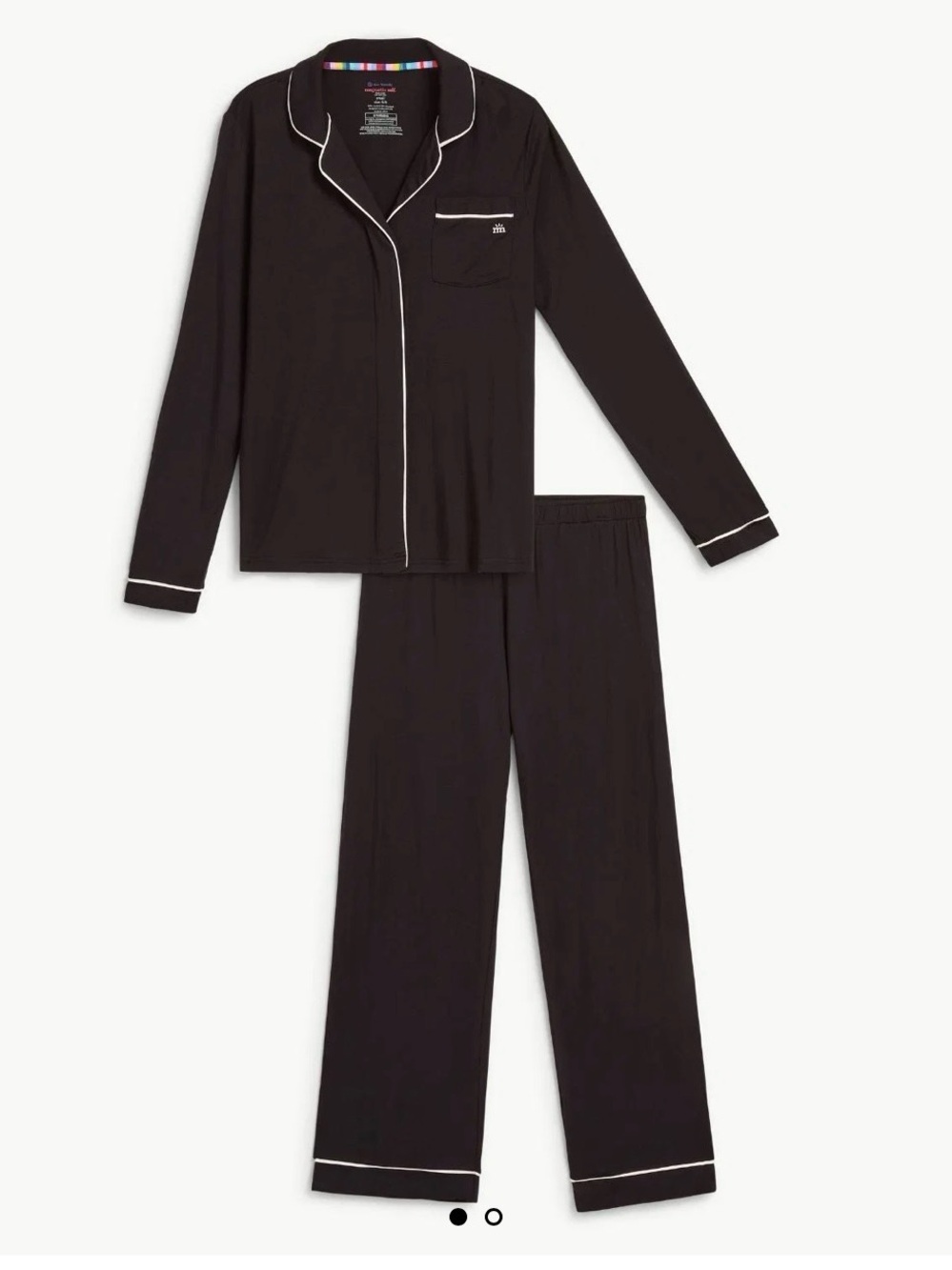 Magnetic Me Women's Ivory Piped Long-Sleeve Pajama Set- this is Ivory